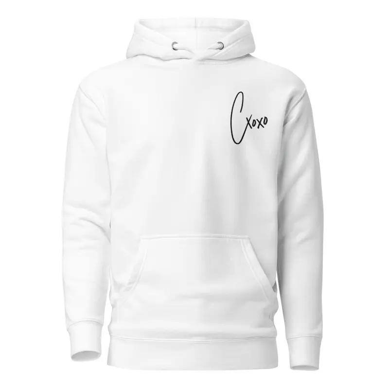 C,XOXO Black Text Embroidered Hoodie